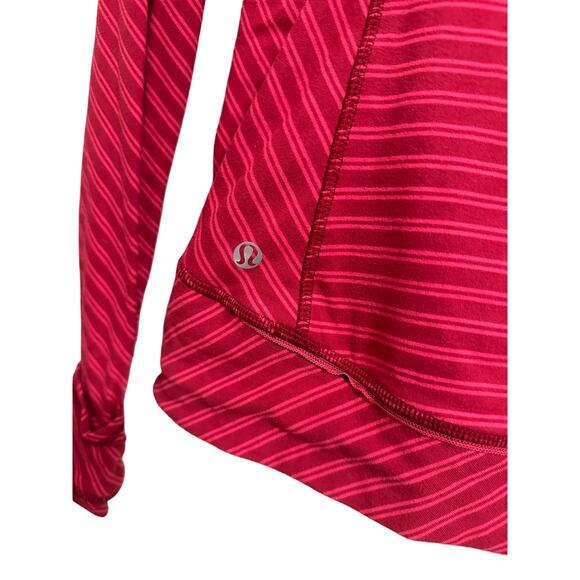 Lululemon Think Fast Pullover Double Trouble Stripe Boom Deepest Cranberry 8 - Picture 4 of 6